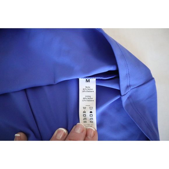 Halara Women's Sz M Blue Play It My Way 2-in-1 Mini Twist Back Activewear Dress - Picture 5 of 9